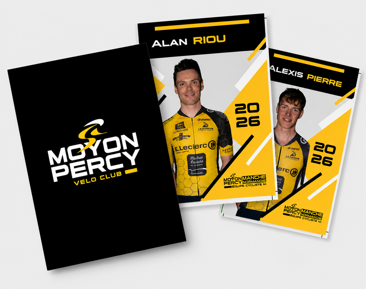 Pack de 18 cartes coureurs Moyon Percy Manche Normandie N1 2026